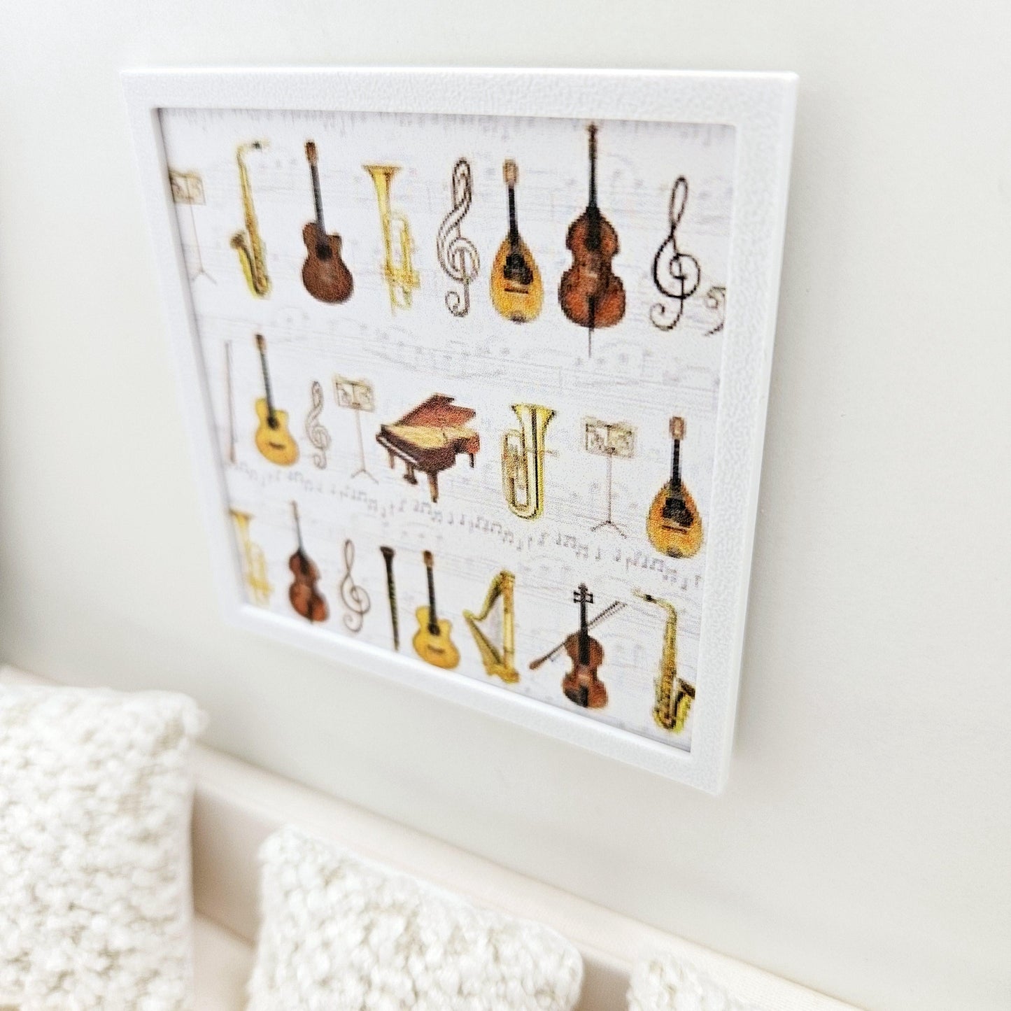 Dolls House Modern Framed Wall Art, Music picture, 12th scale, miniature wall picture for a music room