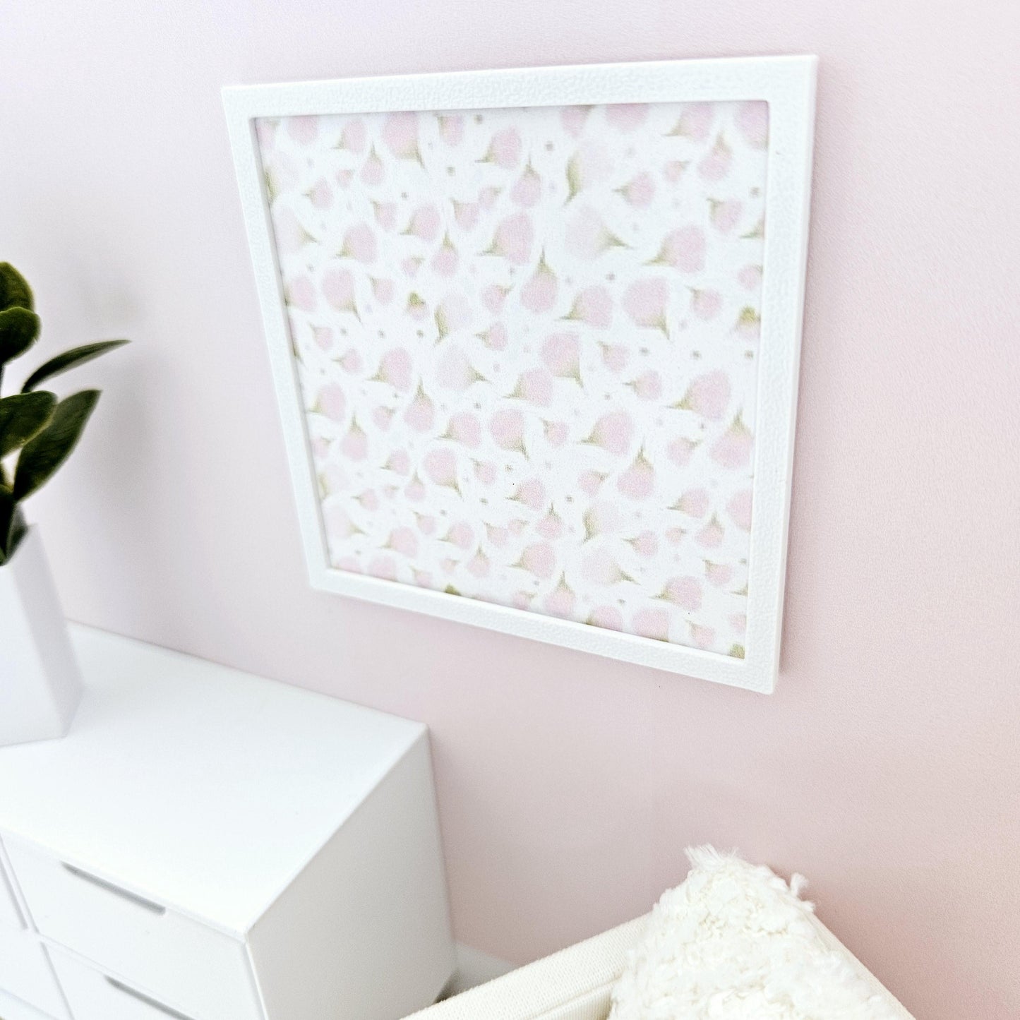 Dolls House Modern Framed Wall Art, Pink Shape picture, 12th scale, miniature wall picture for any room