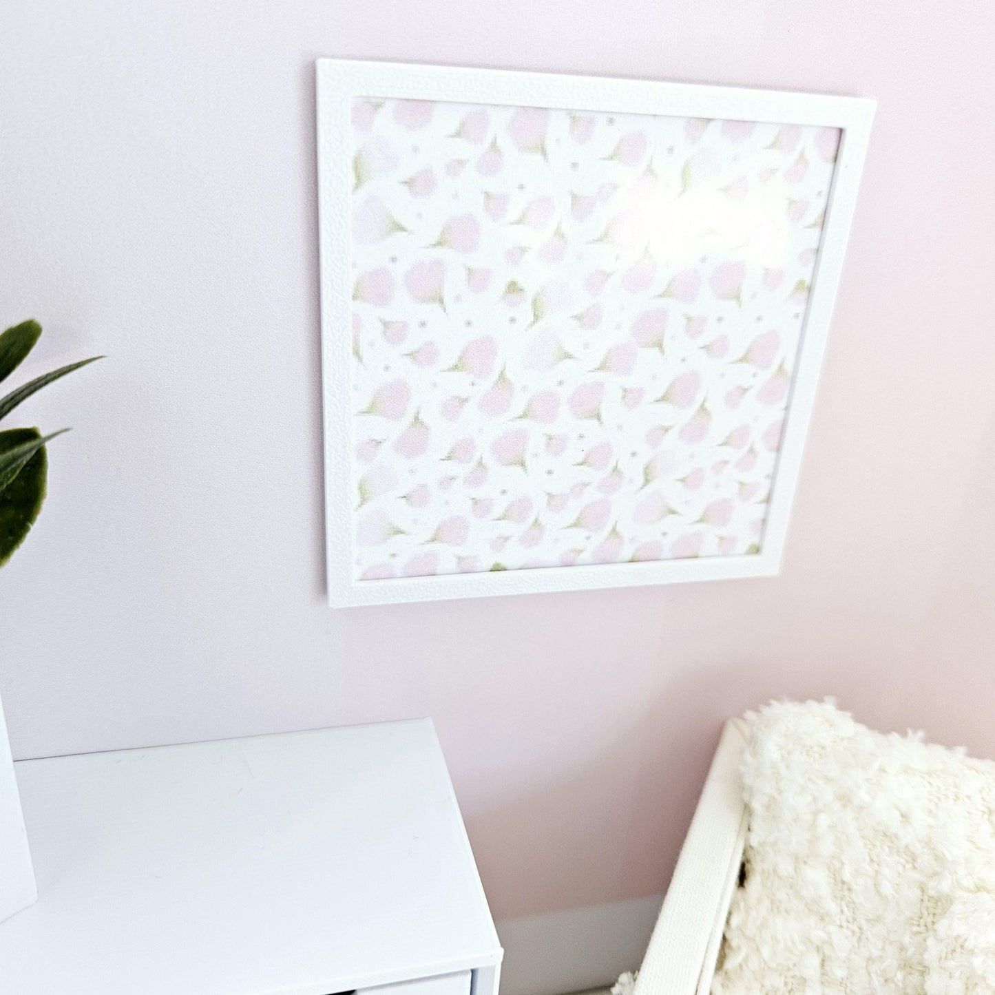 Dolls House Modern Framed Wall Art, Pink Shape picture, 12th scale, miniature wall picture for any room