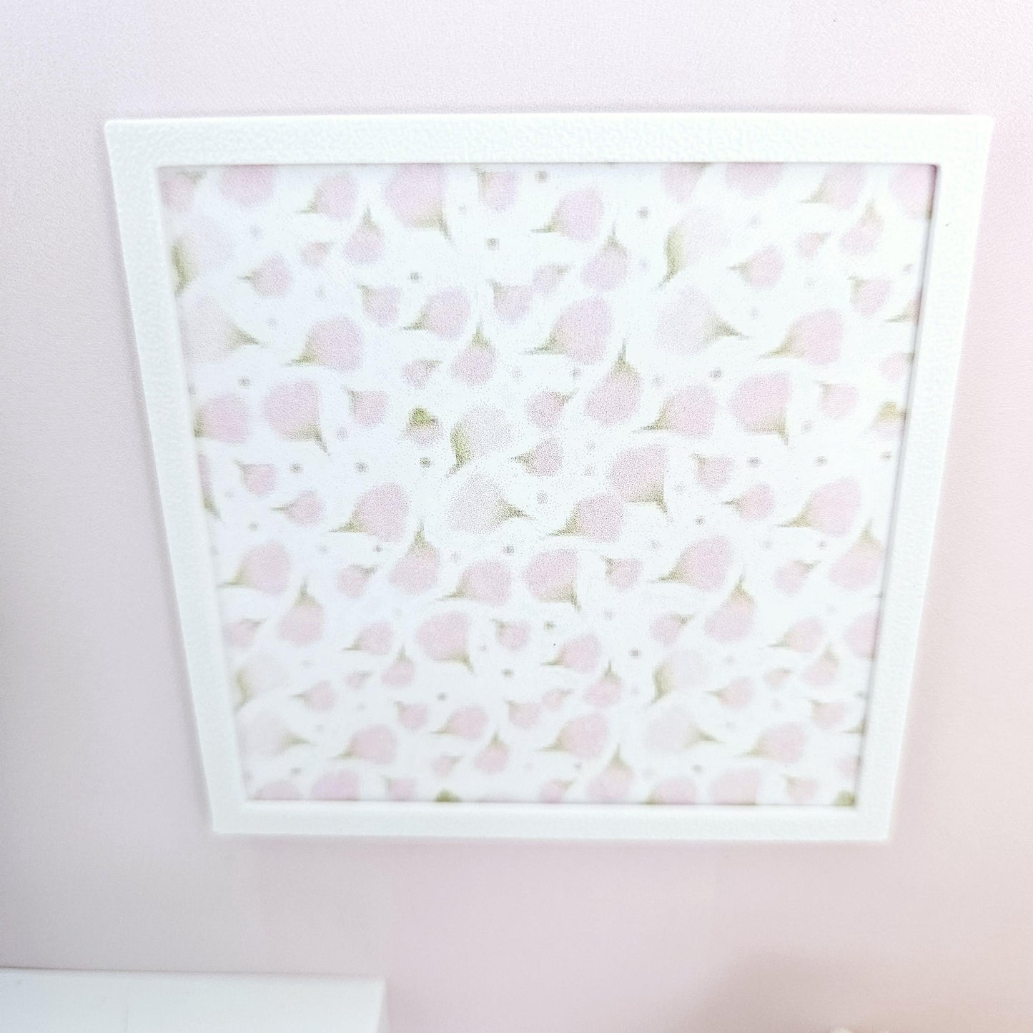 Dolls House Modern Framed Wall Art, Pink Shape picture, 12th scale, miniature wall picture for any room