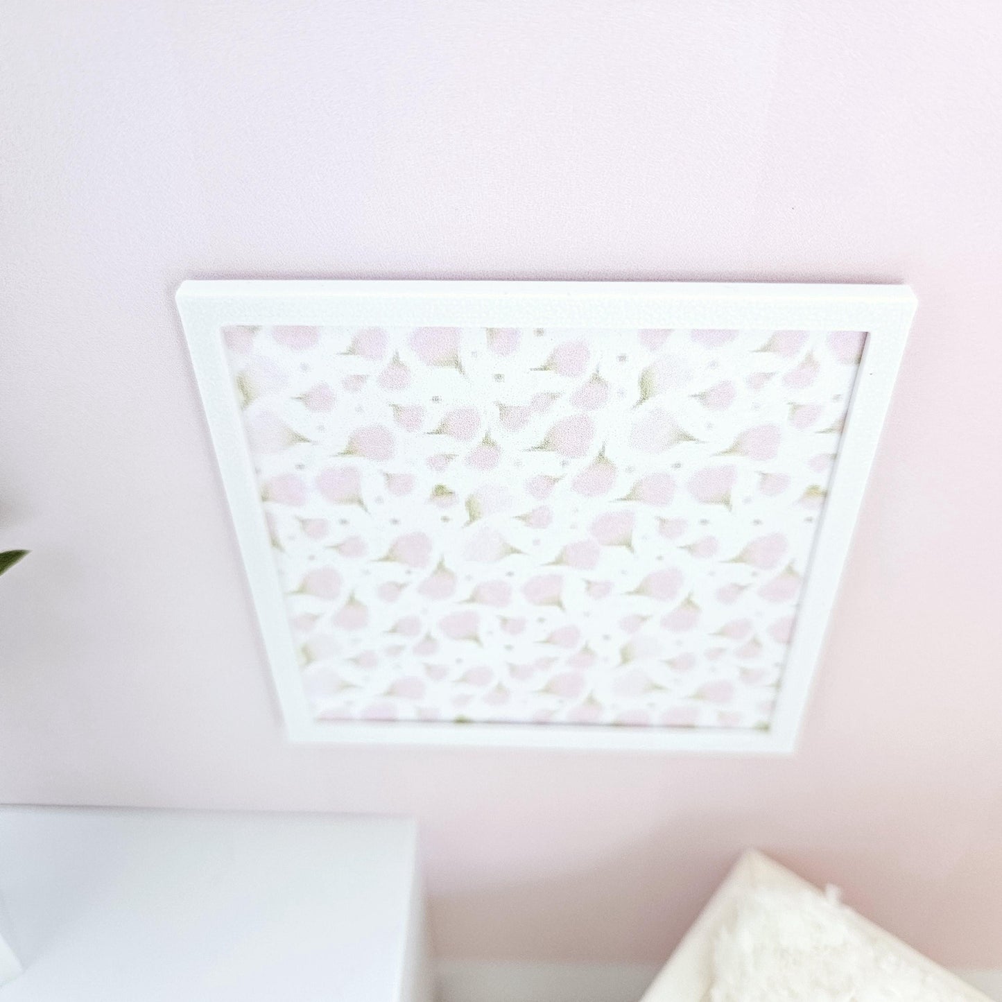 Dolls House Modern Framed Wall Art, Pink Shape picture, 12th scale, miniature wall picture for any room