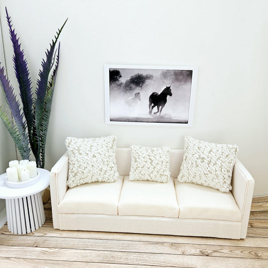 Dolls House Modern Framed Wall Art | Horse Print | Choice of Frame Colours | 1:12 Scale