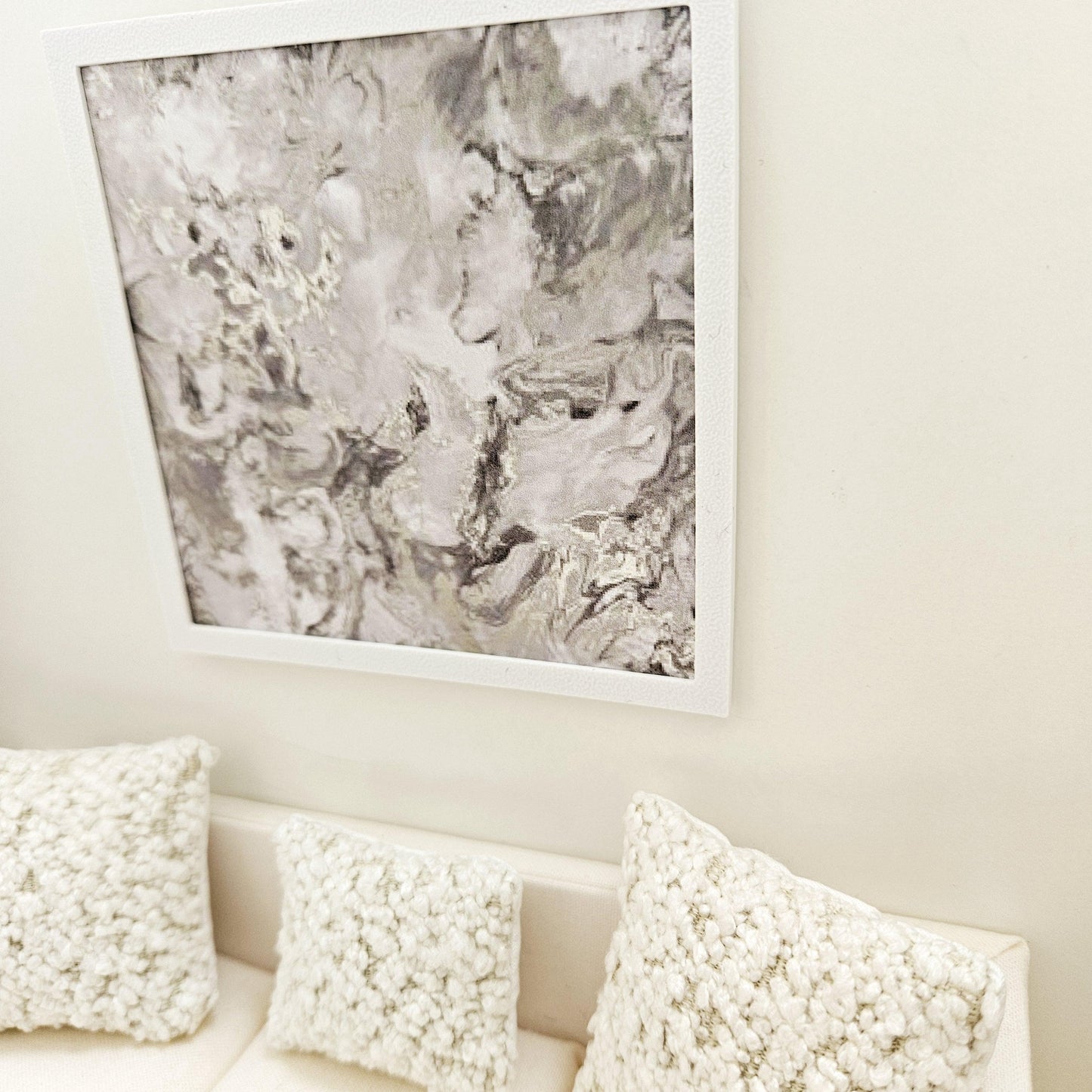 Dolls House Modern Framed Wall Art, Abstract picture, 12th scale, miniature wall picture for any room