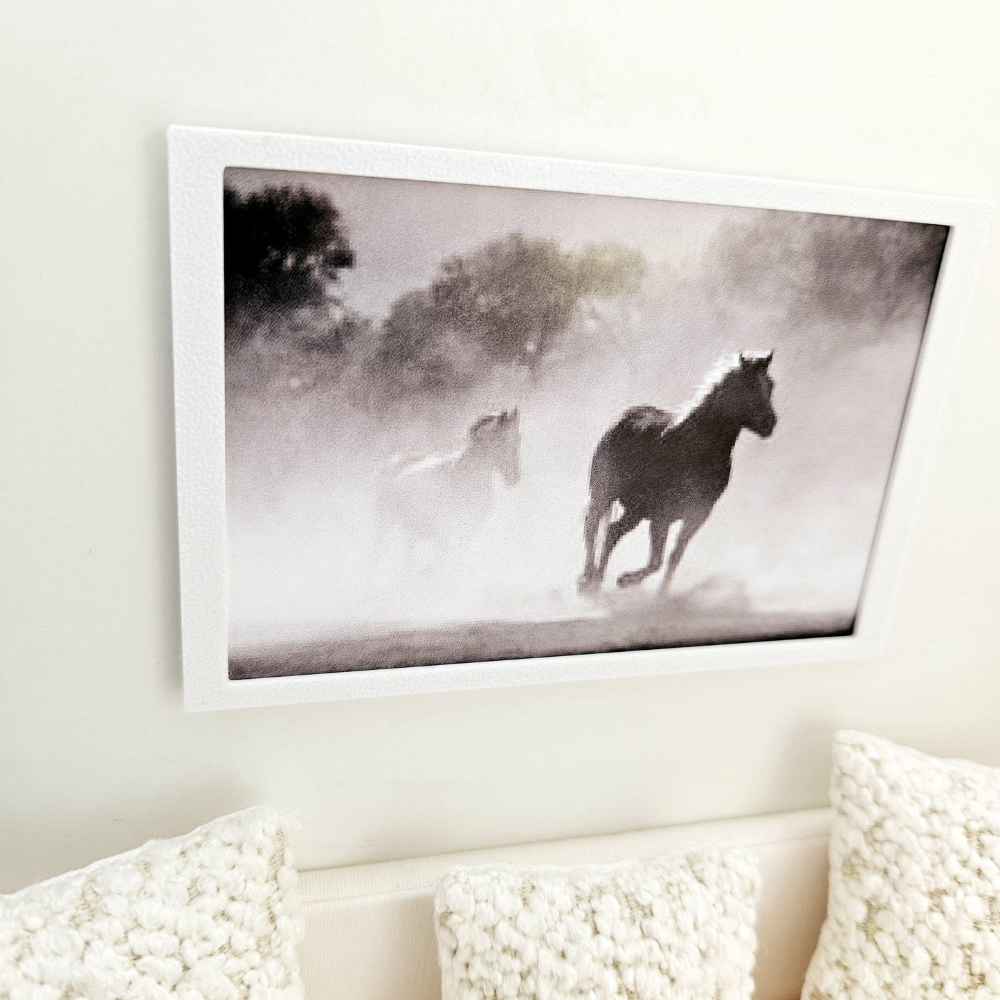 Dolls House Modern Framed Wall Art | Horse Print | Choice of Frame Colours | 1:12 Scale