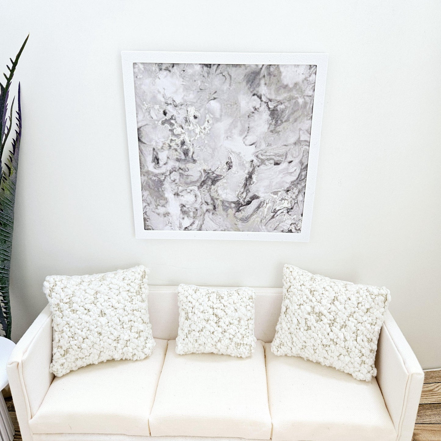 Dolls House Modern Framed Wall Art, Abstract picture, 12th scale, miniature wall picture for any room