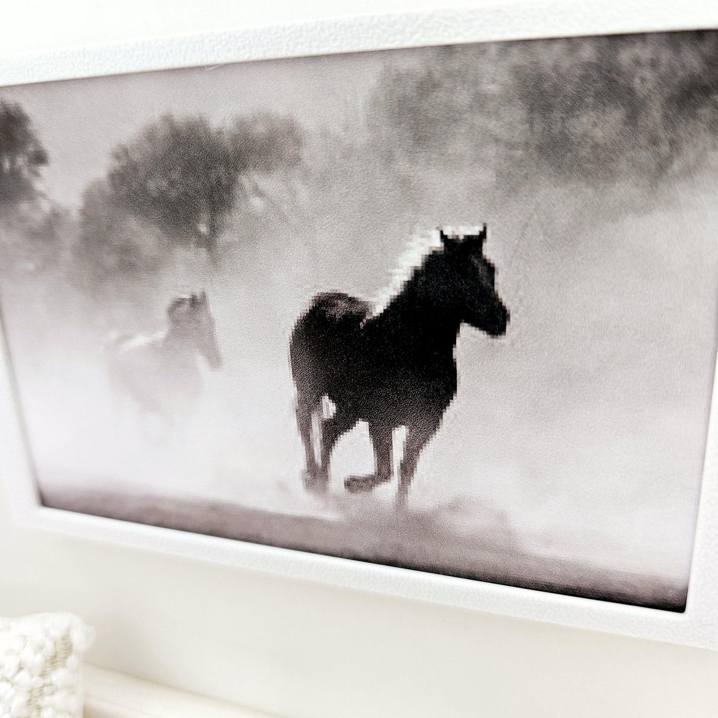 Dolls House Modern Framed Wall Art | Horse Print | Choice of Frame Colours | 1:12 Scale