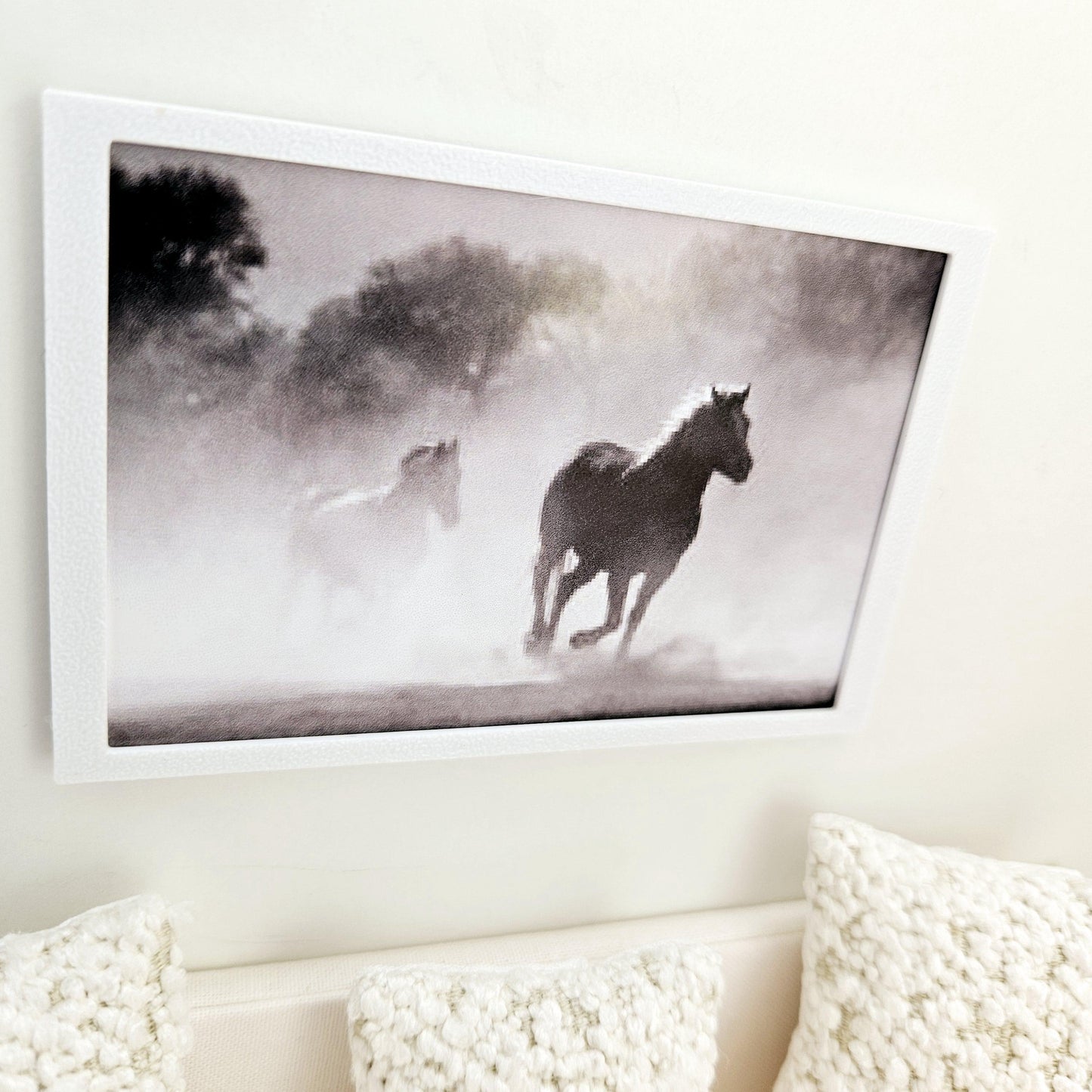 Dolls House Modern Framed Wall Art | Horse Print | Choice of Frame Colours | 1:12 Scale