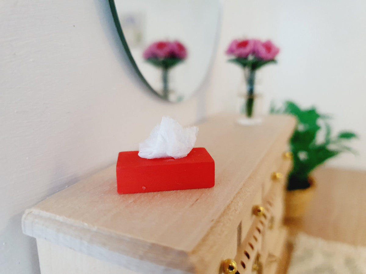 Dolls House Tissue Box 1:12th Scale, Miniature, Choice of Colours, Miniature Tissue Box