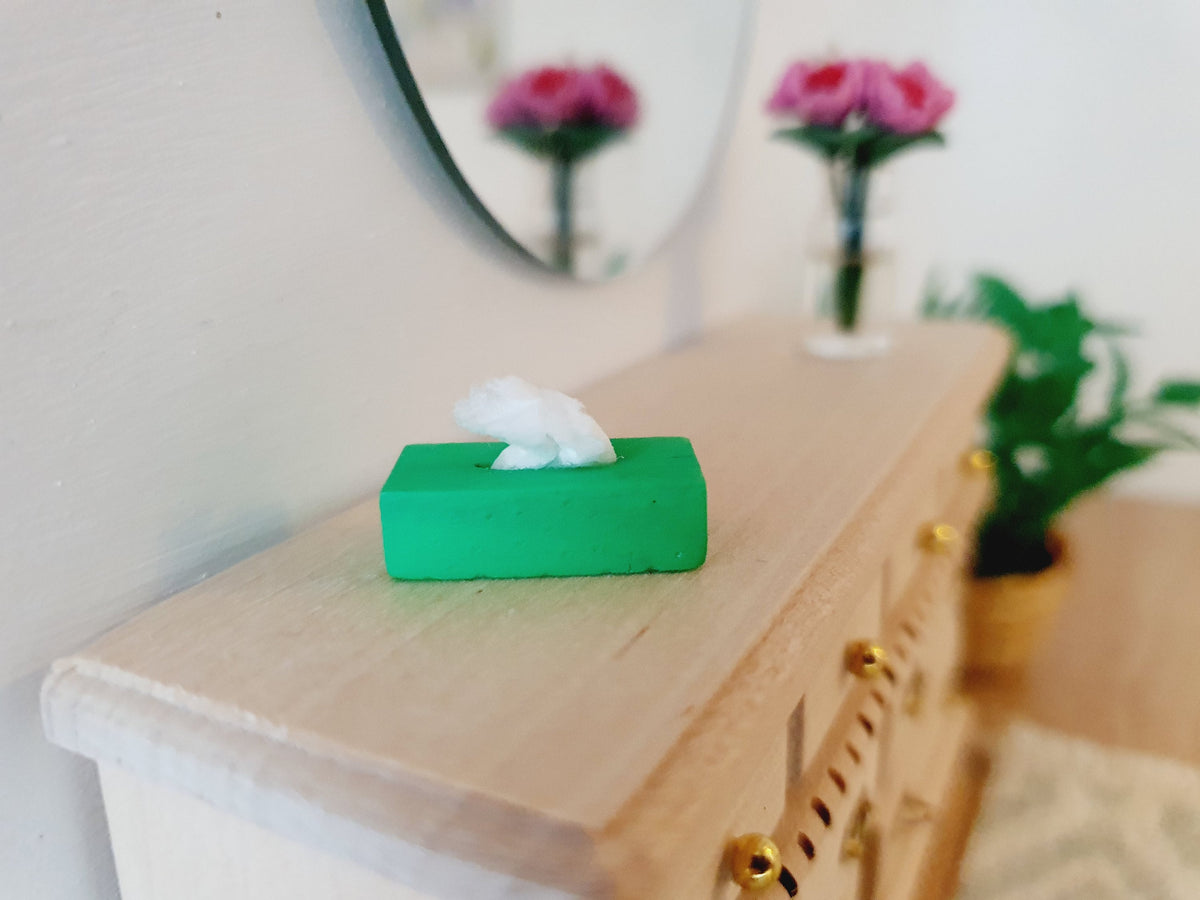 Dolls House Tissue Box 1:12th Scale, Miniature, Choice of Colours, Miniature Tissue Box