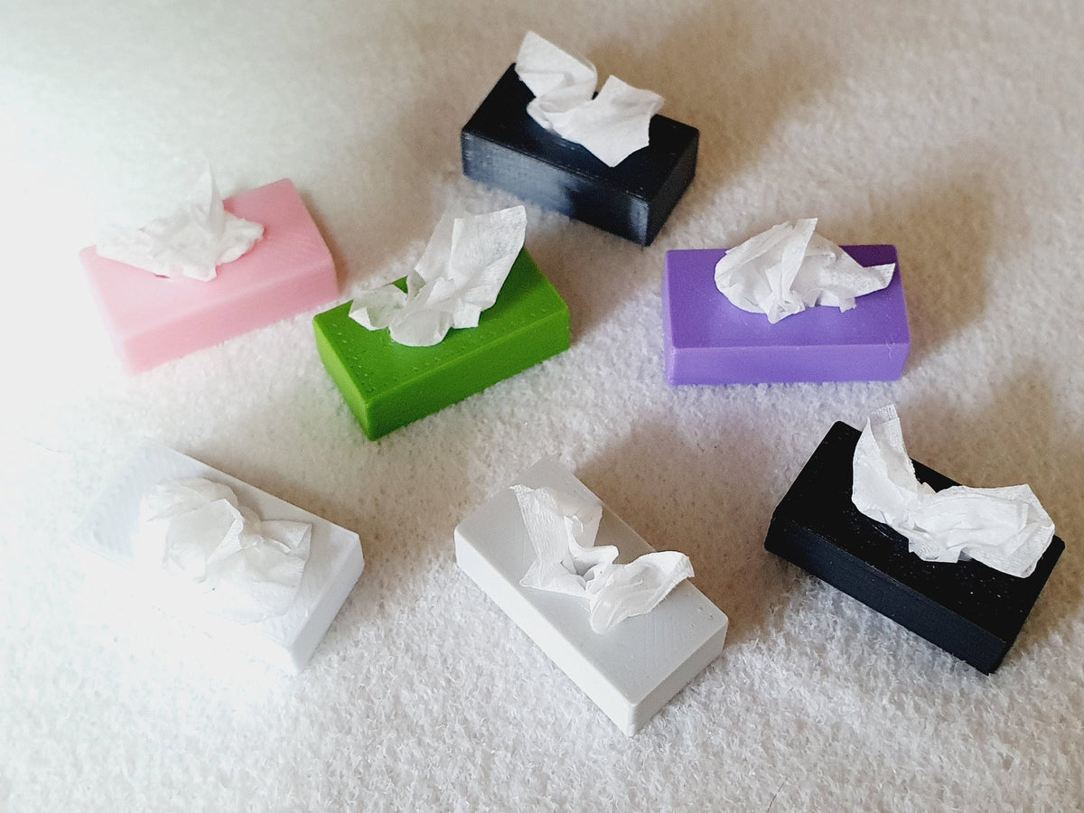 Dolls House Tissue Box 1:12th Scale, Miniature, Choice of Colours, Miniature Tissue Box