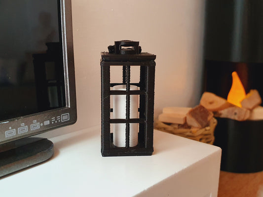 Dolls House Lantern with Off-White Candle | Lattice or Rectangular Design | 1:12 Scale