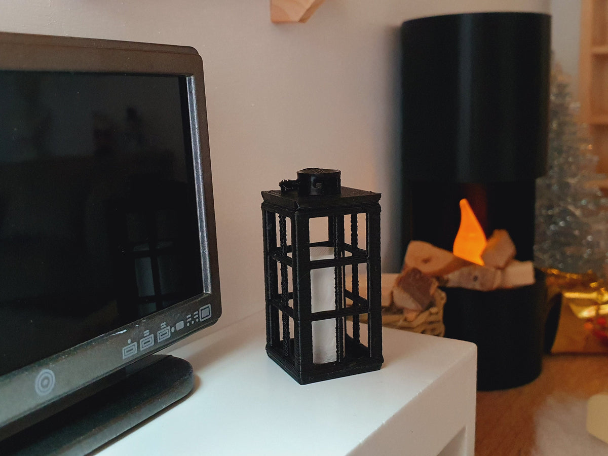 Dolls House Lantern with Off-White Candle | Lattice or Rectangular Design | 1:12 Scale