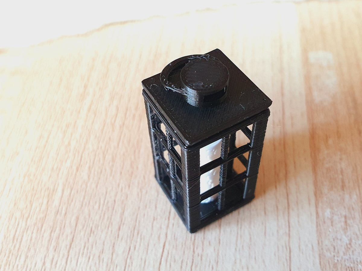 Dolls House Lantern with Off-White Candle | Lattice or Rectangular Design | 1:12 Scale
