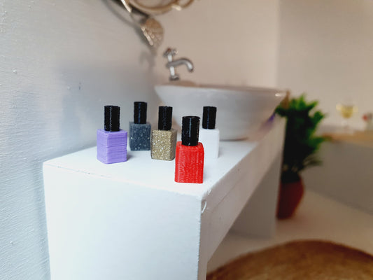 Dolls House Nail Polish Set | Choice of Colours | 1:12 Scale Miniature