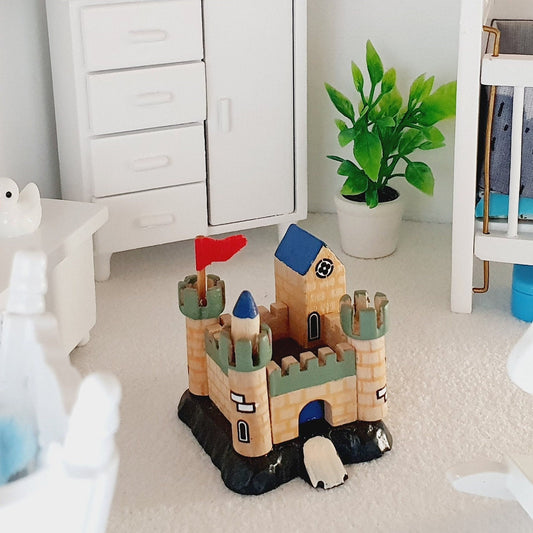 Dolls House Toy Castle | Miniature Castle Fort | 1:12 Scale Dollhouse Accessory