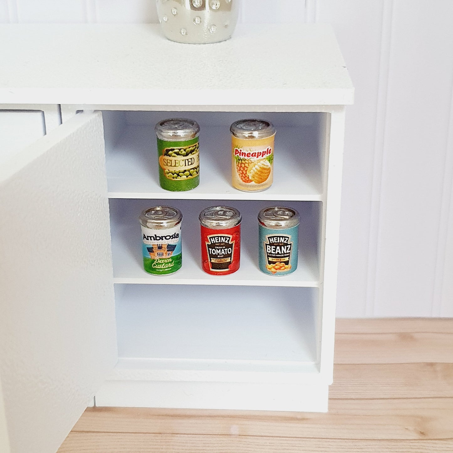 Miniature Food Cans | Set of 5 Groceries | 1:12 Scale Dolls House Accessory