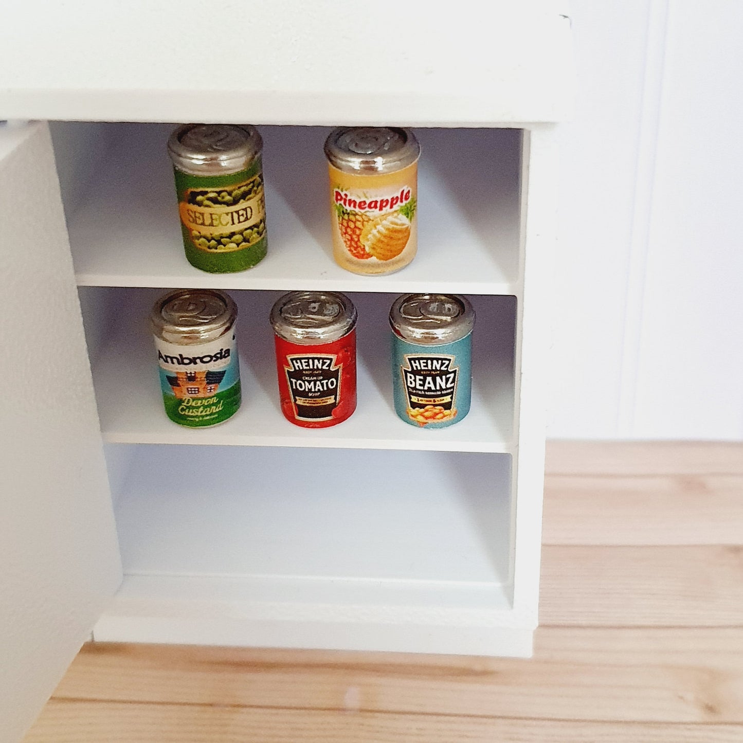Miniature Food Cans | Set of 5 Groceries | 1:12 Scale Dolls House Accessory