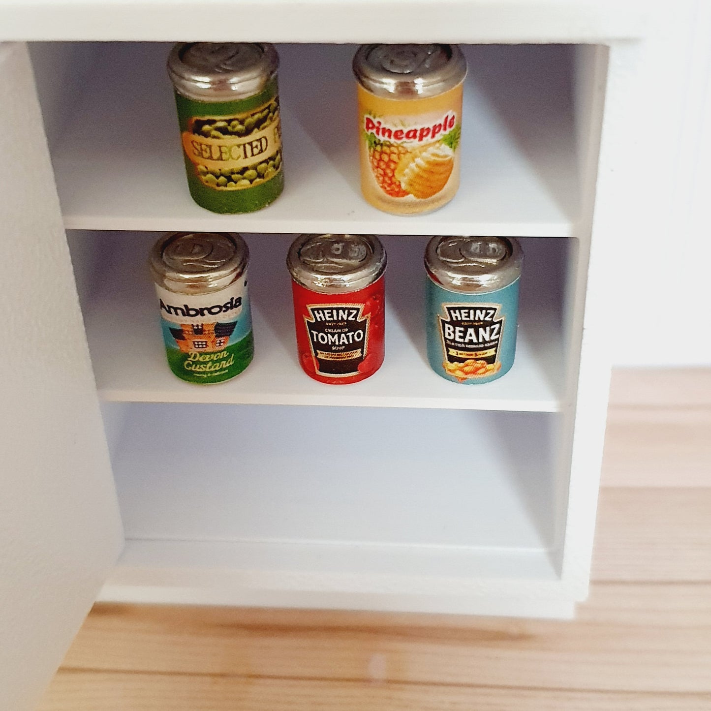 Miniature Food Cans | Set of 5 Groceries | 1:12 Scale Dolls House Accessory