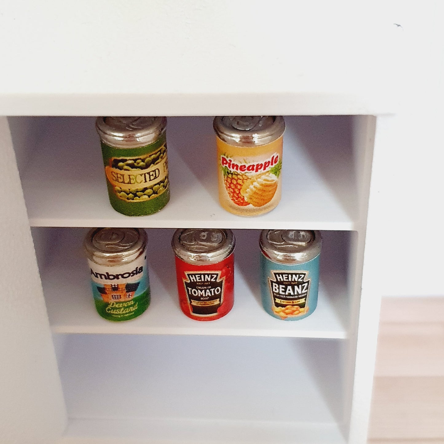 Miniature Food Cans | Set of 5 Groceries | 1:12 Scale Dolls House Accessory