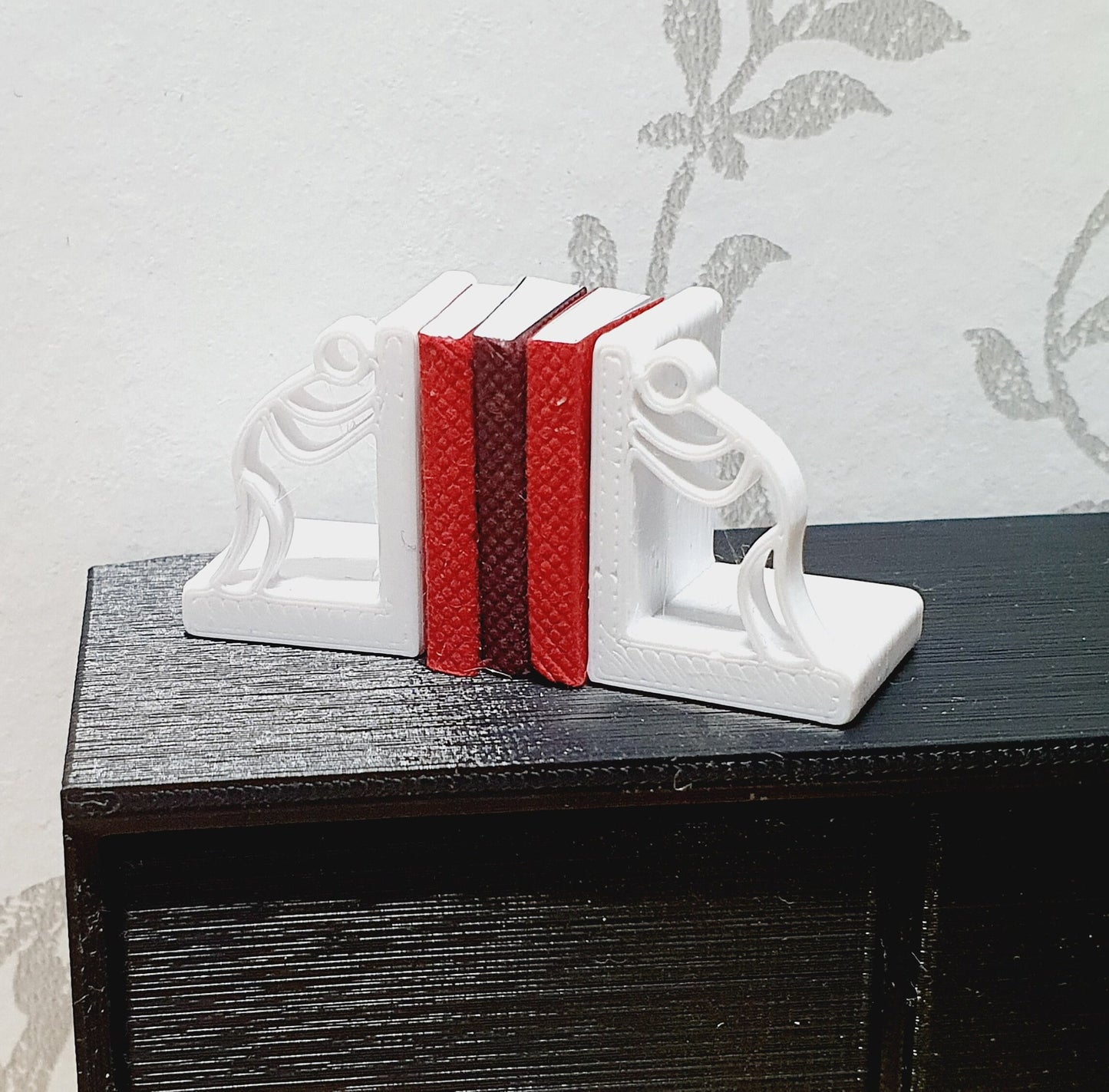 Dolls House Bookends Set with Stick Men, Dollhouse Miniature Bookends, 12th Scale Books