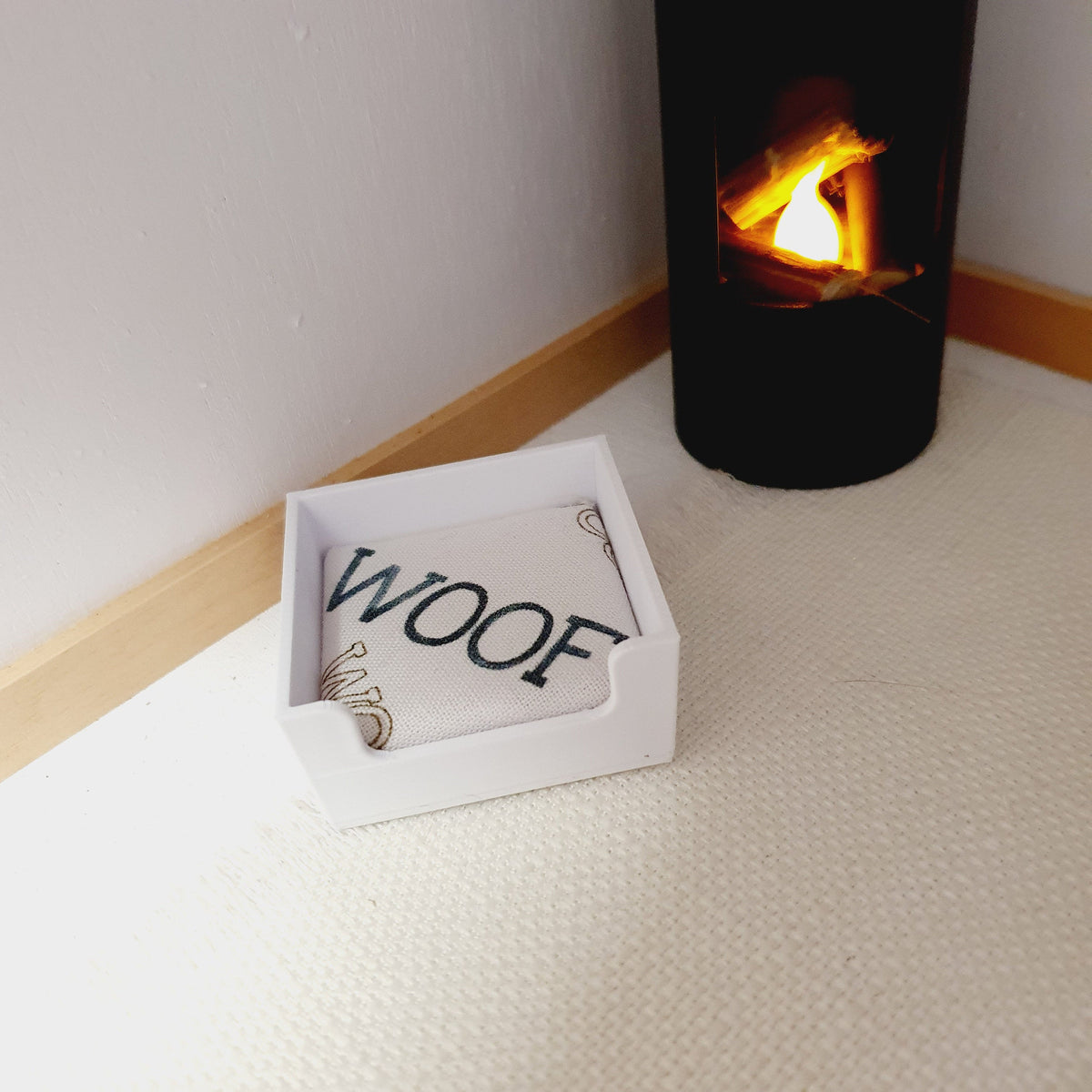 Dolls House Dog Bed | Woof Print Pad | Choice of Colours | 1:12 Scale Miniature Pet Bed
