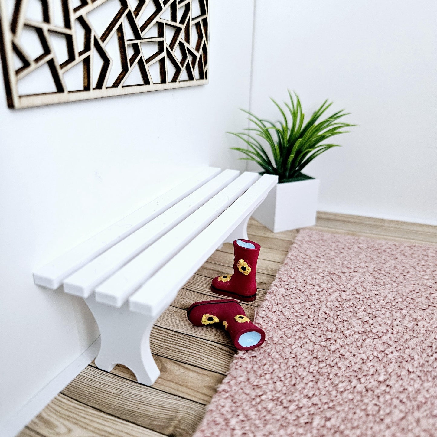 Dolls House Slatted Seat Bench | Choice of Colours | 1:12 Scale Miniature Furniture