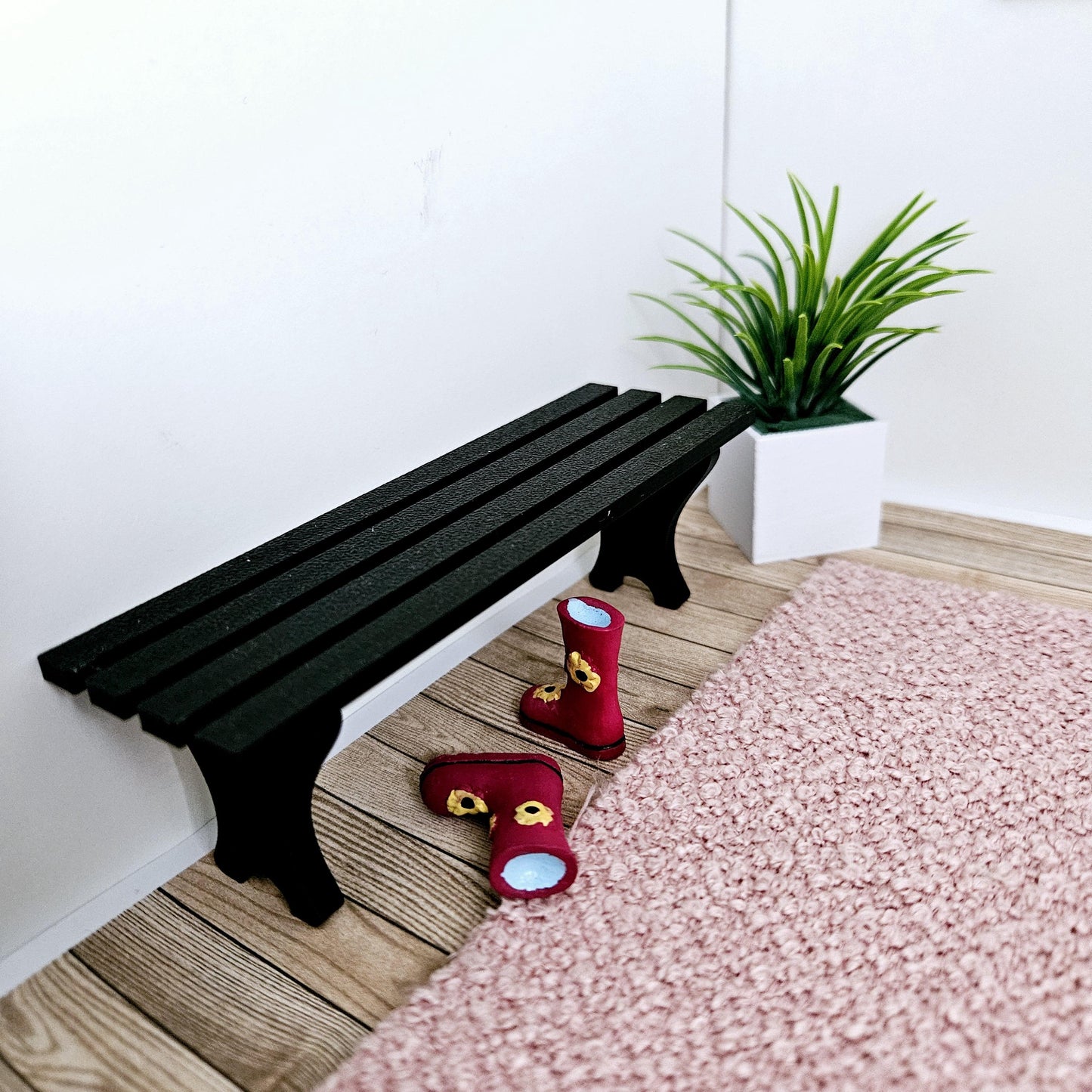 Dolls House Slatted Seat Bench | Choice of Colours | 1:12 Scale Miniature Furniture