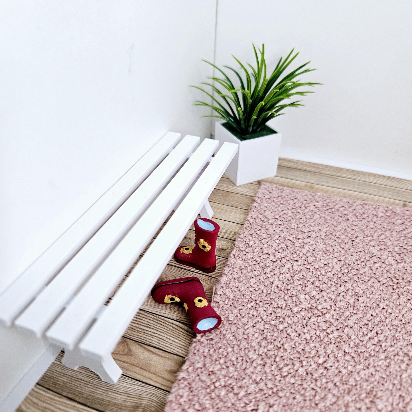 Dolls House Slatted Seat Bench | Choice of Colours | 1:12 Scale Miniature Furniture