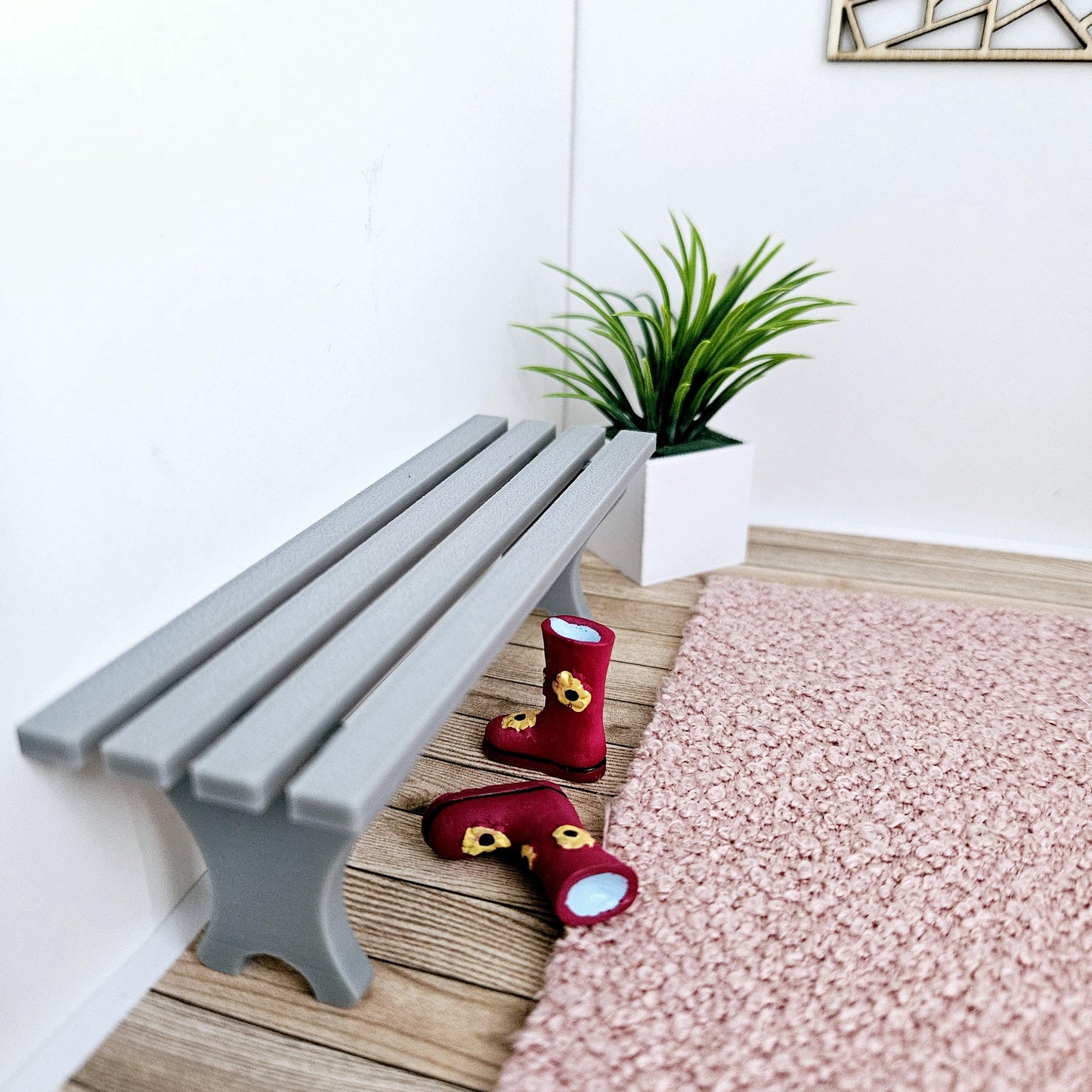 Dolls House Slatted Seat Bench | Choice of Colours | 1:12 Scale Miniature Furniture