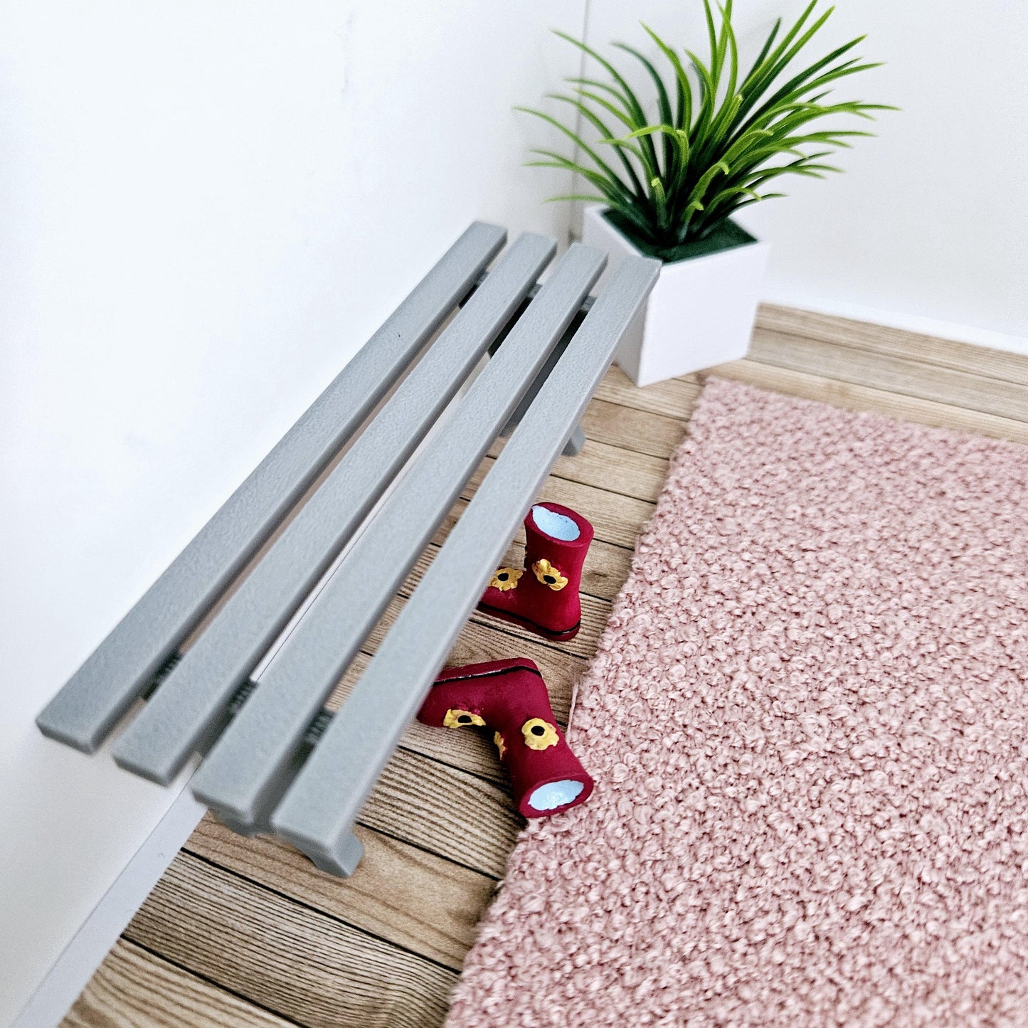 Dolls House Slatted Seat Bench | Choice of Colours | 1:12 Scale Miniature Furniture