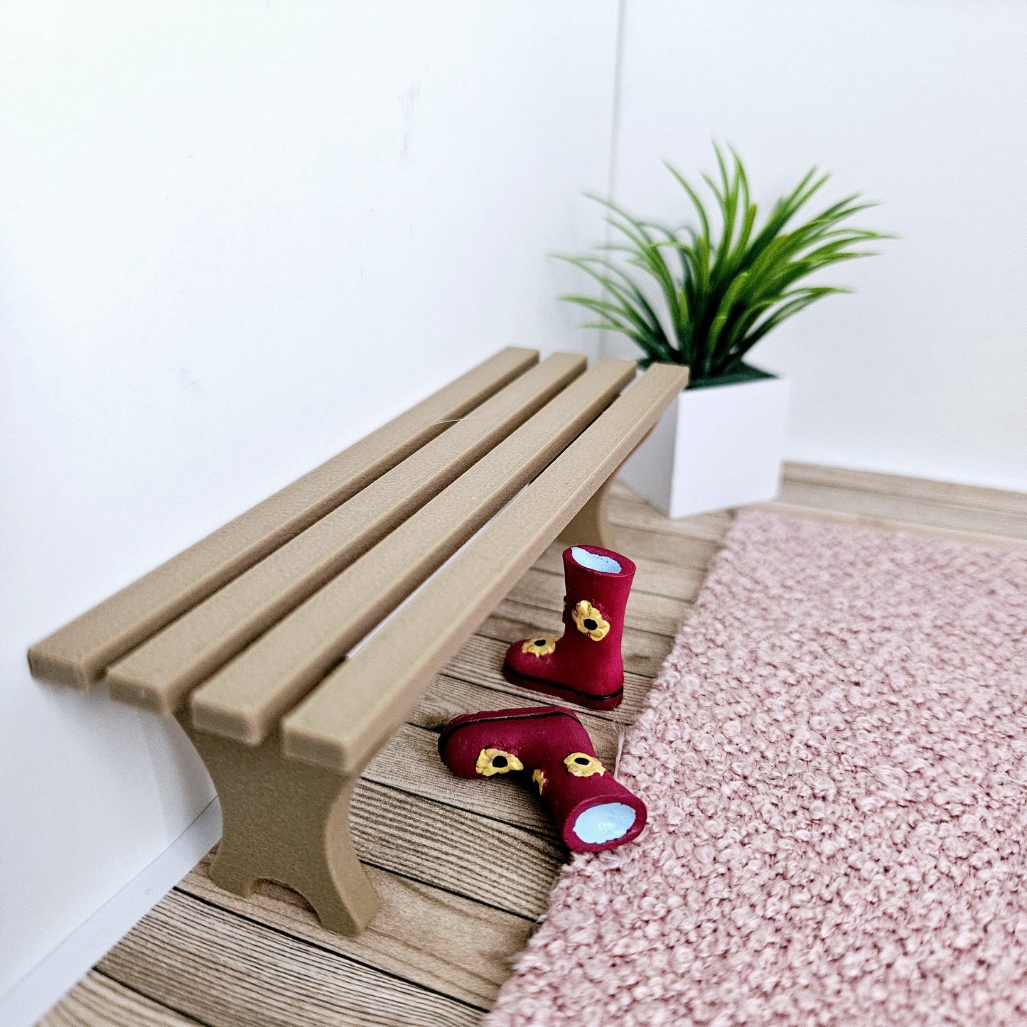 Dolls House Slatted Seat Bench | Choice of Colours | 1:12 Scale Miniature Furniture