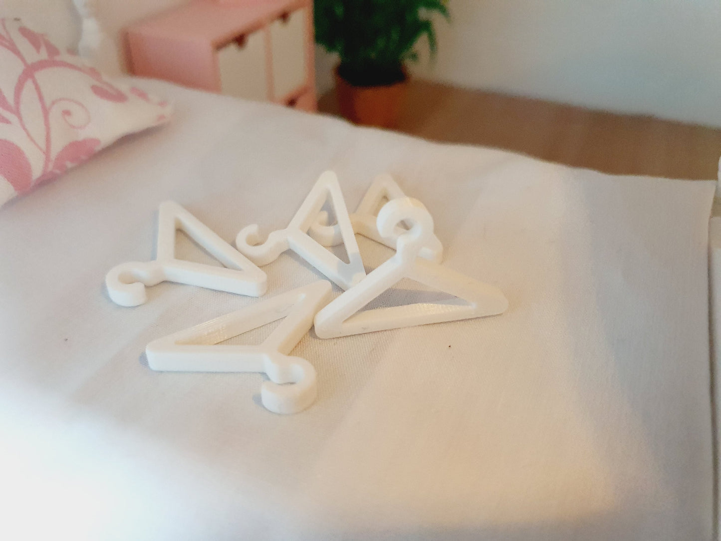 Dolls House Coat Hangers | Set of 6 | Choice of Colours | 1:12 Scale Miniature Accessories