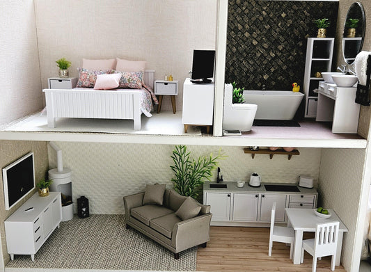 Modern Dolls House Furniture Pack – Choose by Room or Furnish the Whole House, 12th Scale Miniatures, Fits Ikea Dolls Houses