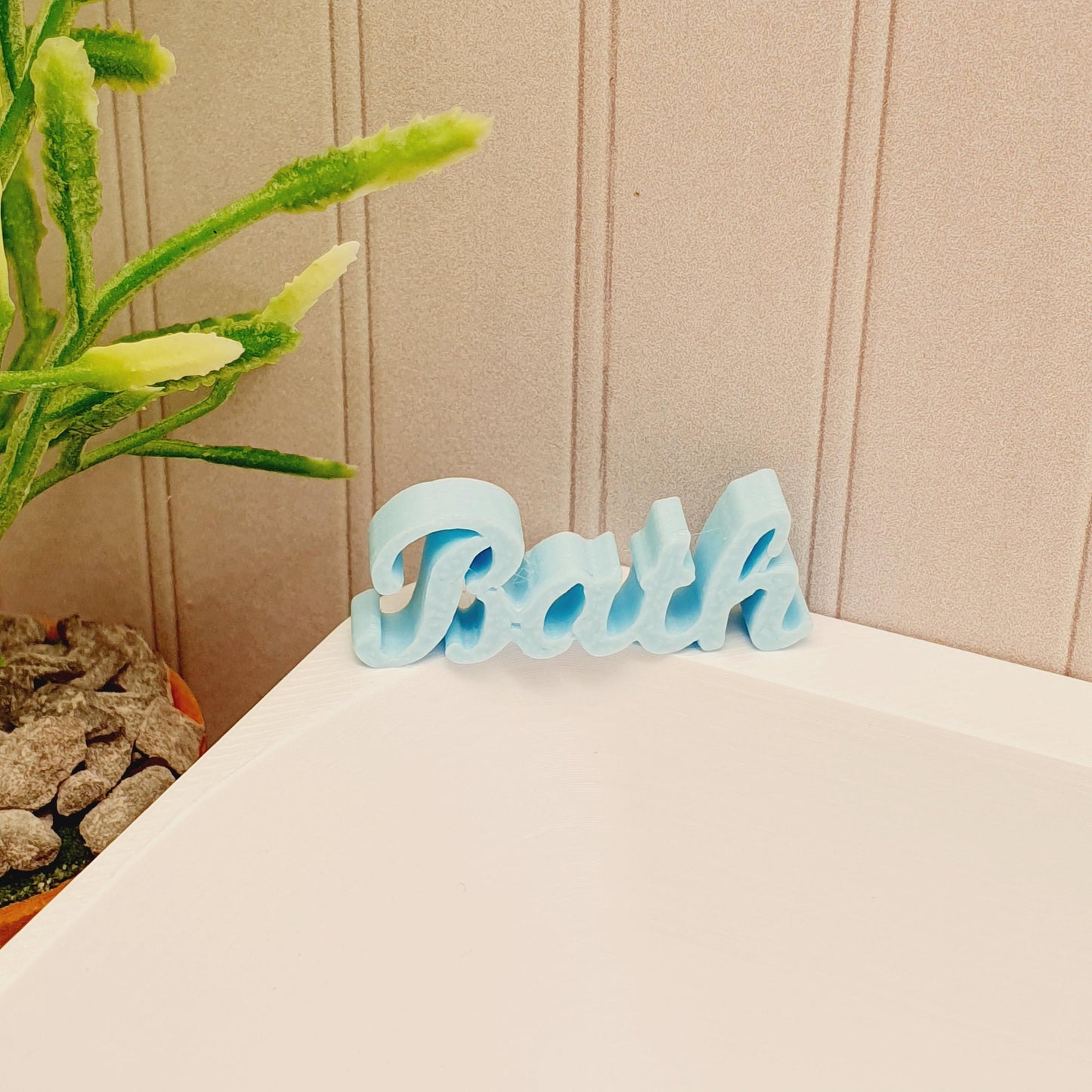 Dolls House Bath Sign, Freestanding Bath or Relax word, 12th scale, miniature words, 12th scale words, choice of colours