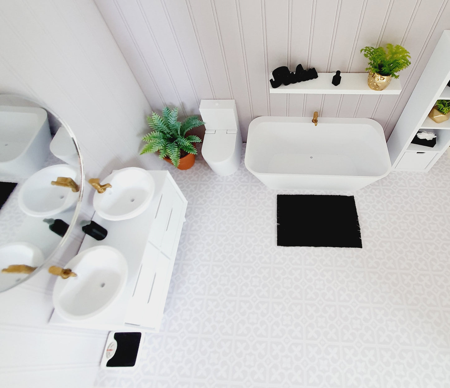Dolls House Bathroom Vanity Unit | Choice of Square or Round Sinks | 1:12 Scale Miniature
