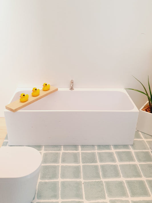 Dolls House Modern  Bath with chrome tap, Choice of colours 1:12th Scale, Miniature bath (BATH1)