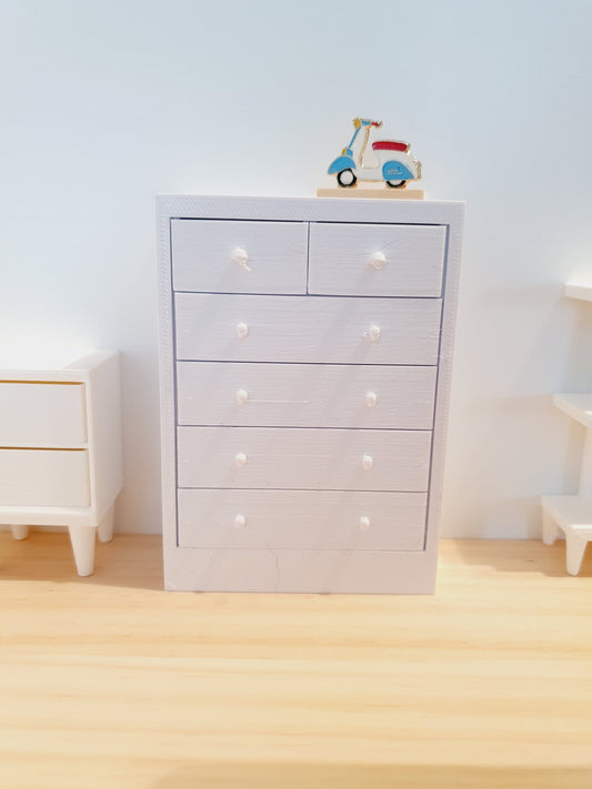 Dolls House Modern Chest of Drawers 1:12th Scale, Miniature Drawers, Choice of Colours (BRCH1)