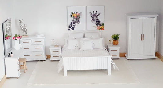 Miniature Dolls House Bedroom Set, Dollhouse Furniture, Bedroom Decor, Dolls House Miniatures, Dollhouse Accessories, 12th Scale
