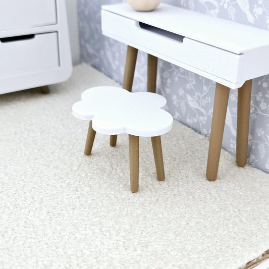 Miniature Dolls House Child's Dressing Table Stool, Dollhouse Furniture, Dolls House Miniatures, Dollhouse Accessories, 12th Scale