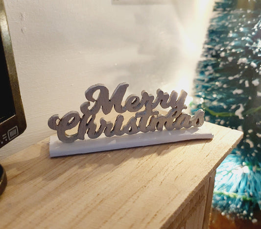 Dolls House Christmas Ornament, Merry Christmas, 1:12th Scale, Miniature Christmas Ornament