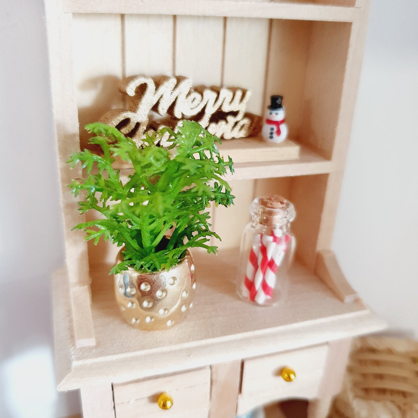 Dolls house Christmas Jar of Candy Canes, 12th Scale, Miniature Christmas, choice of colours