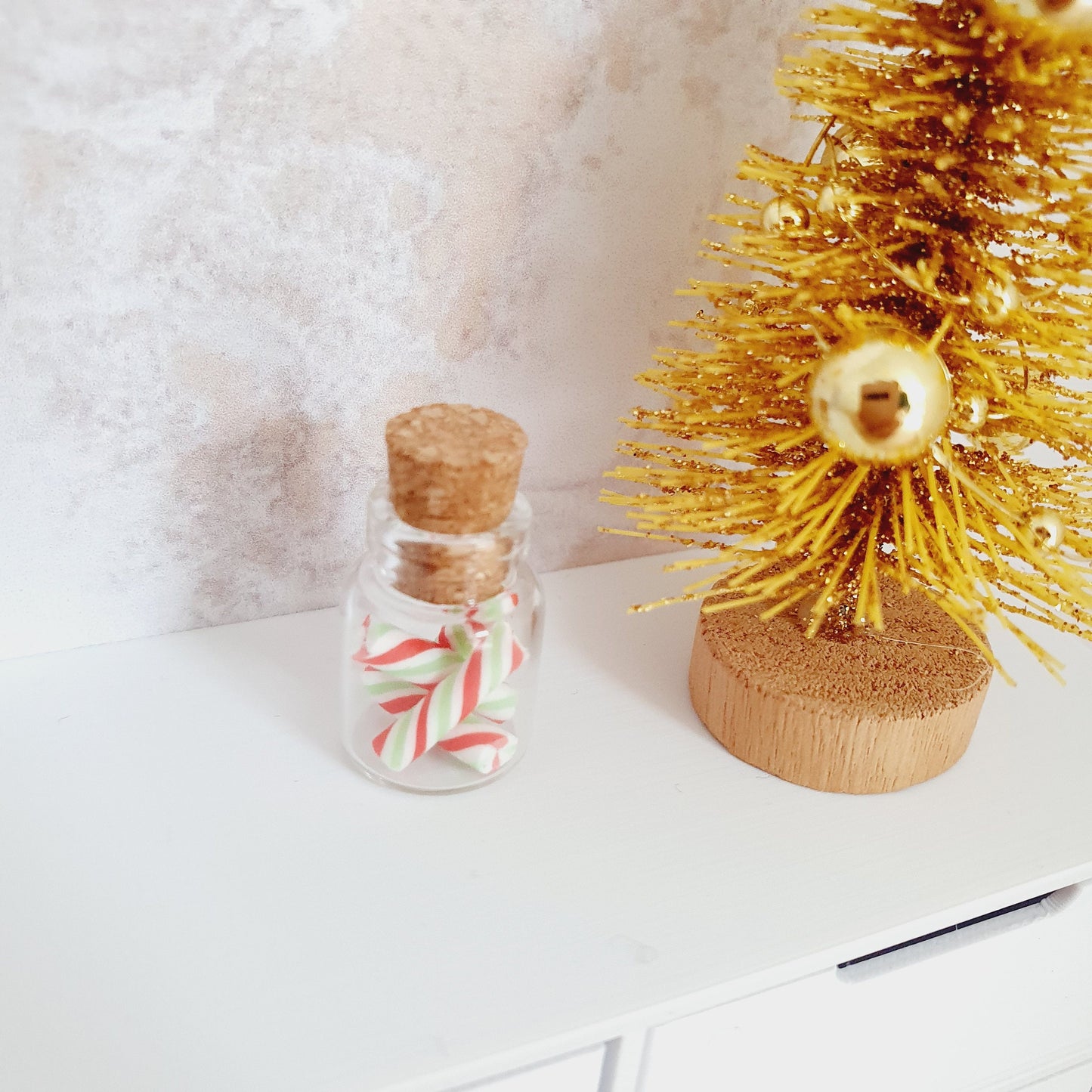 Dolls house Christmas Jar of Candy Canes, 12th Scale, Miniature Christmas, choice of colours