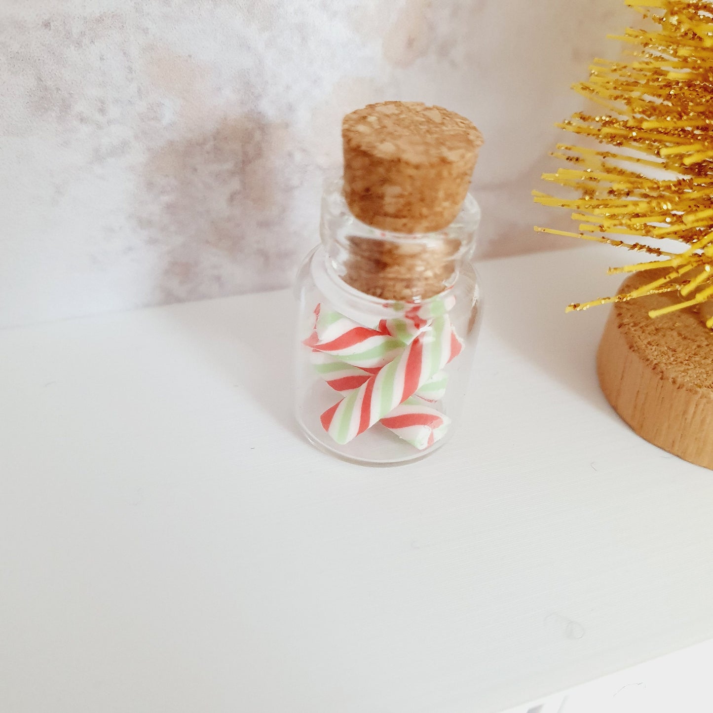 Dolls house Christmas Jar of Candy Canes, 12th Scale, Miniature Christmas, choice of colours