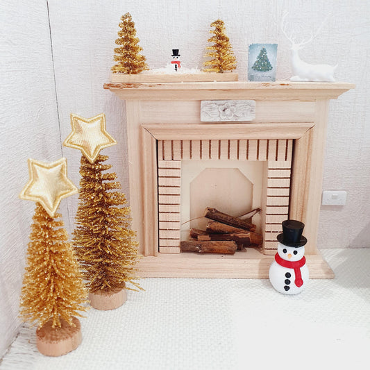 Dolls House Set of 2 Christmas Trees, Miniature Xmas Decoration, Holiday Dollhouse Tree, Festive Decor, 12th Scale
