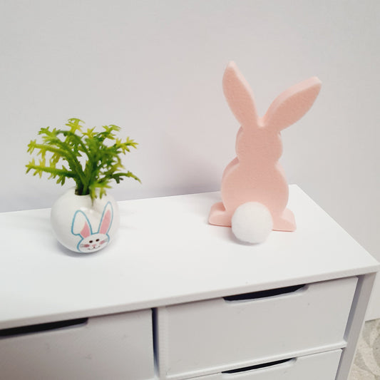 Dolls house Easter Bunny with a pom pom tail, Choice of Colours, 12th Scale Ornament, easter bunny (RAB1)