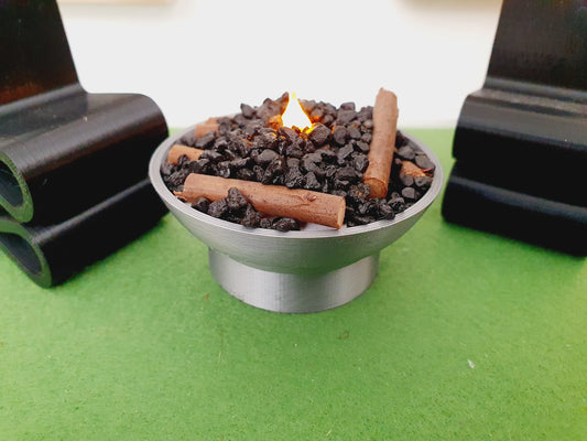 Dolls house Modern Light up Fire Pit, Choice of colours, 12th scale, miniature fire with coal & wood
