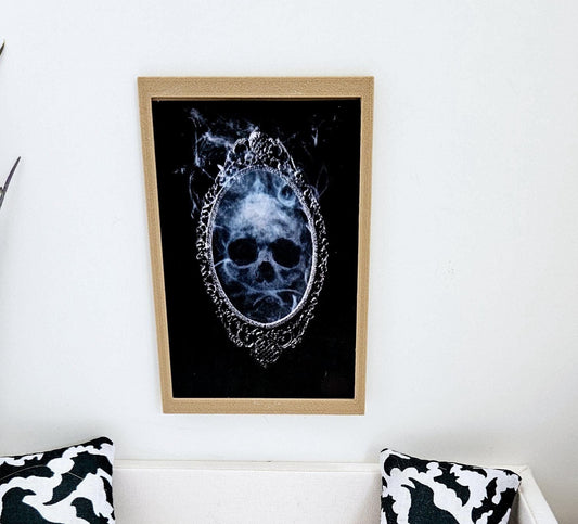 Dolls House Modern Framed Wall Art, Halloween print, 12th scale, miniature wall picture for any room