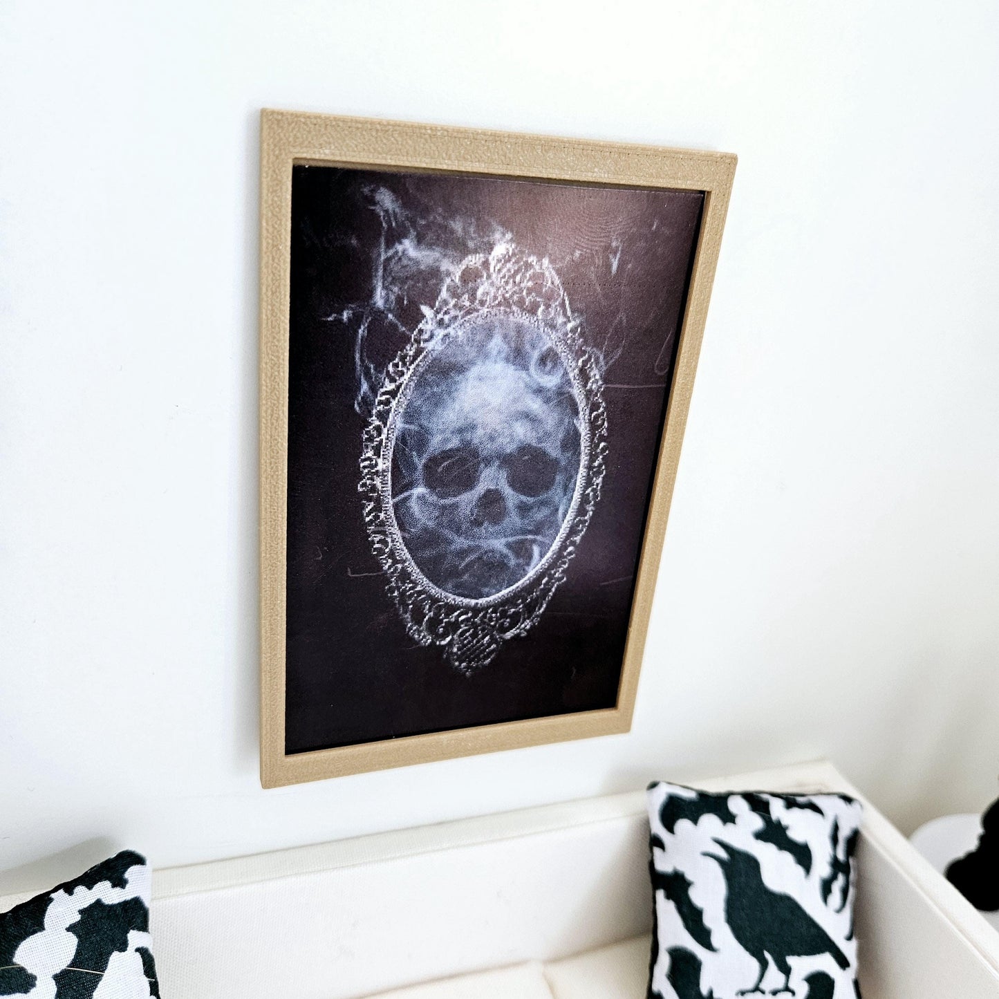 Dolls House Modern Framed Wall Art, Halloween print, 12th scale, miniature wall picture for any room