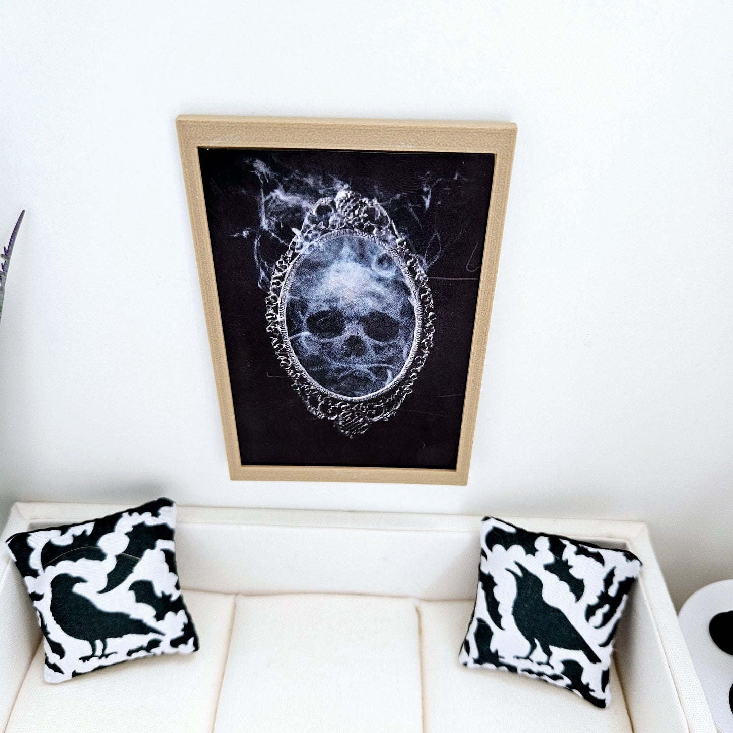 Dolls House Modern Framed Wall Art, Halloween print, 12th scale, miniature wall picture for any room