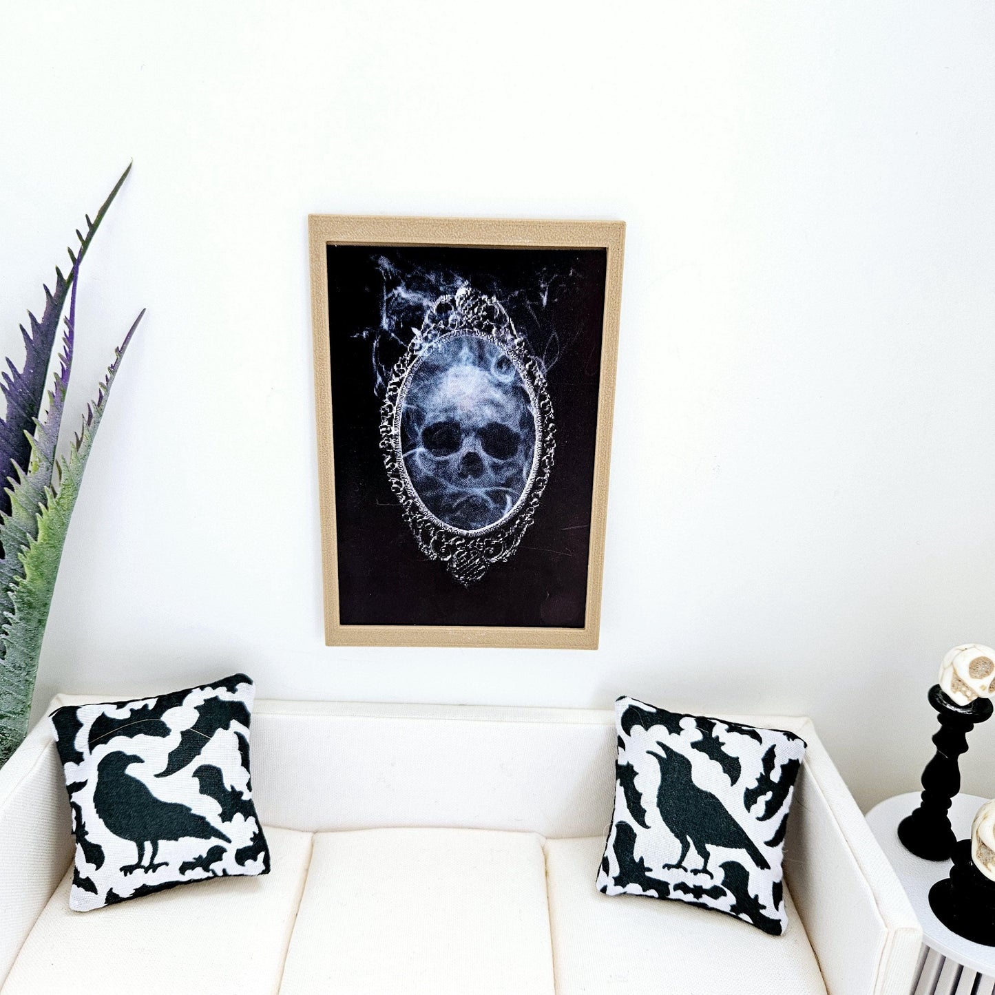 Dolls House Modern Framed Wall Art, Halloween print, 12th scale, miniature wall picture for any room